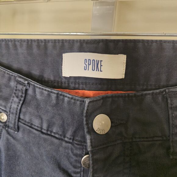 Spoke Fives Build A Chino Jean Blackish Blue Button Fly Waist 32 - Picture 3 of 13